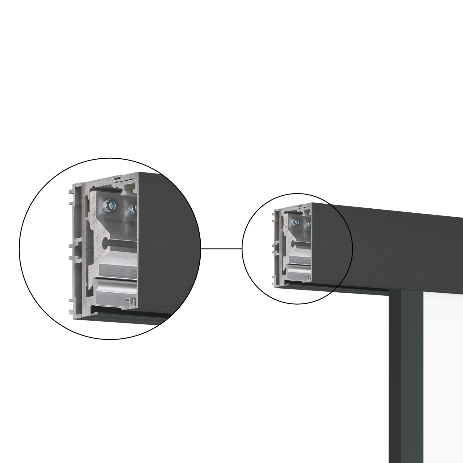 Skyscope Portal Abstandsprofil für Slimwork Schiebetür-Set 2.200 mm Schwarz günstig online kaufen