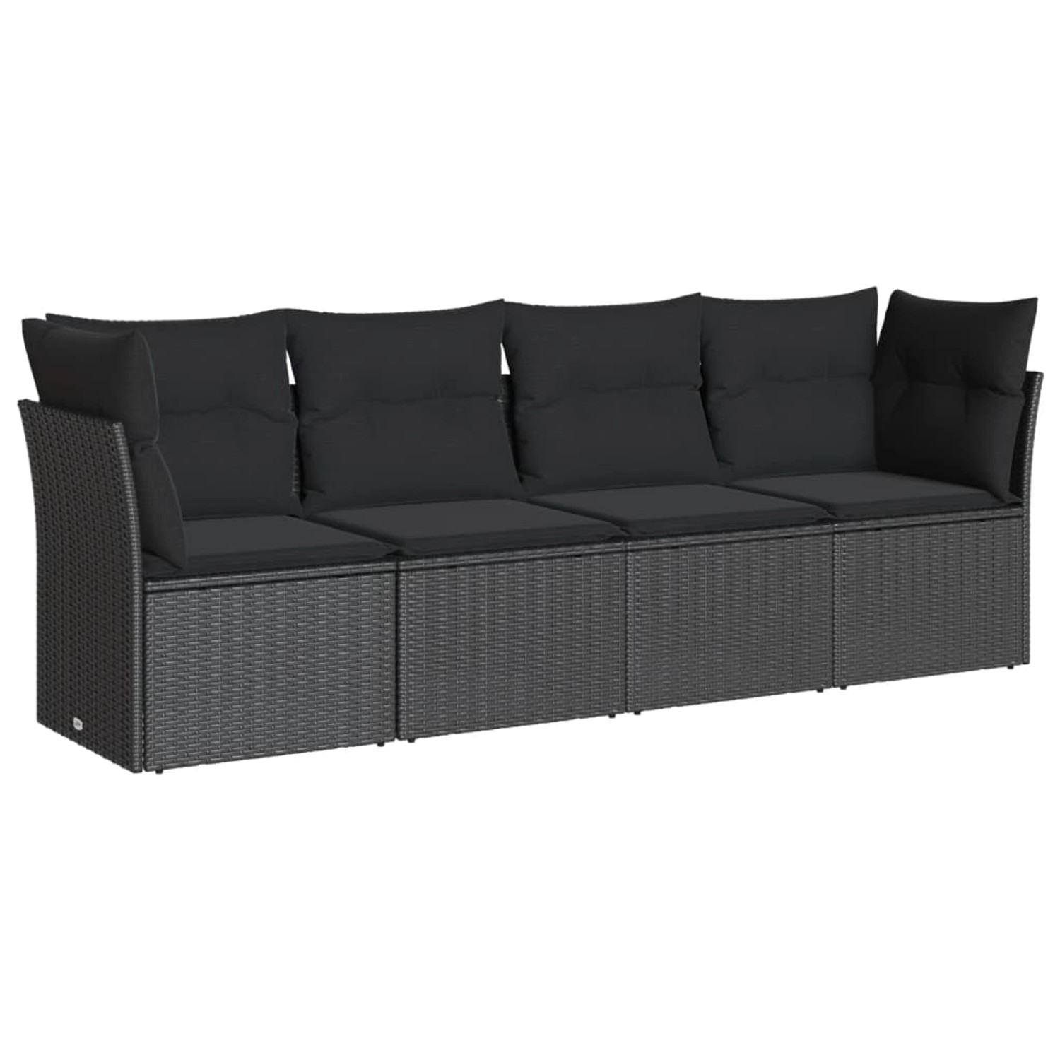 vidaXL 4-tlg Garten-Sofagarnitur mit Kissen Schwarz Poly Rattan Modell 7 günstig online kaufen