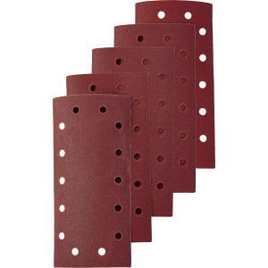 Set LUX Schleifstreifen, 115x230mm, K120, für Schwingschleifer, mit Klett-Rückseite und Absauglöchern.