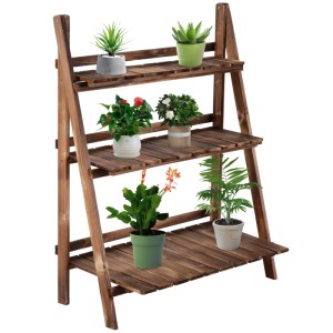 blumenstnder dreibein Gartenfackel Blumenampel Dreibein Holz  UNUS
