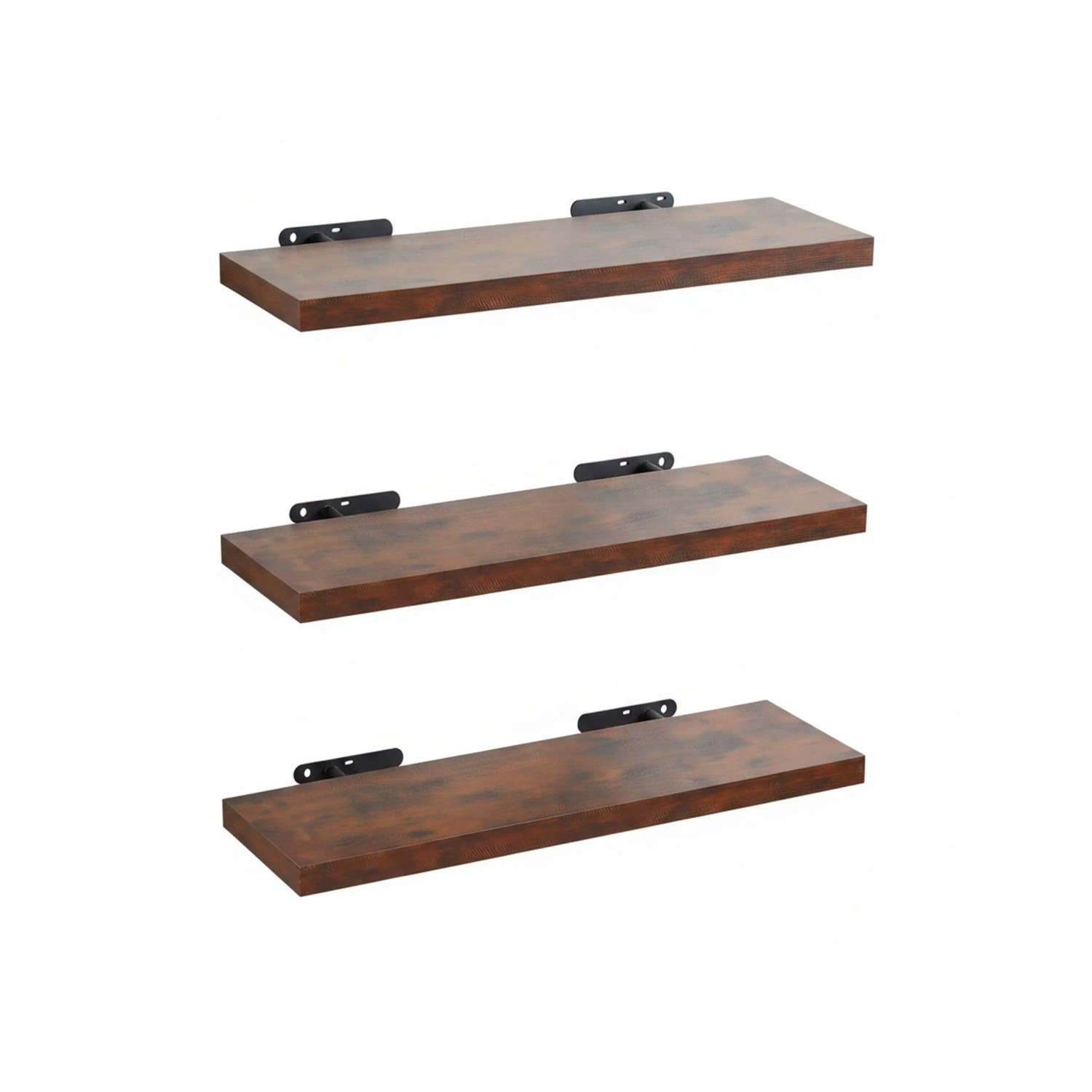 Relaxdays Wandregal MDF Eisen Industrial 3er Set 4 cm x 100 cm x 23 cm
