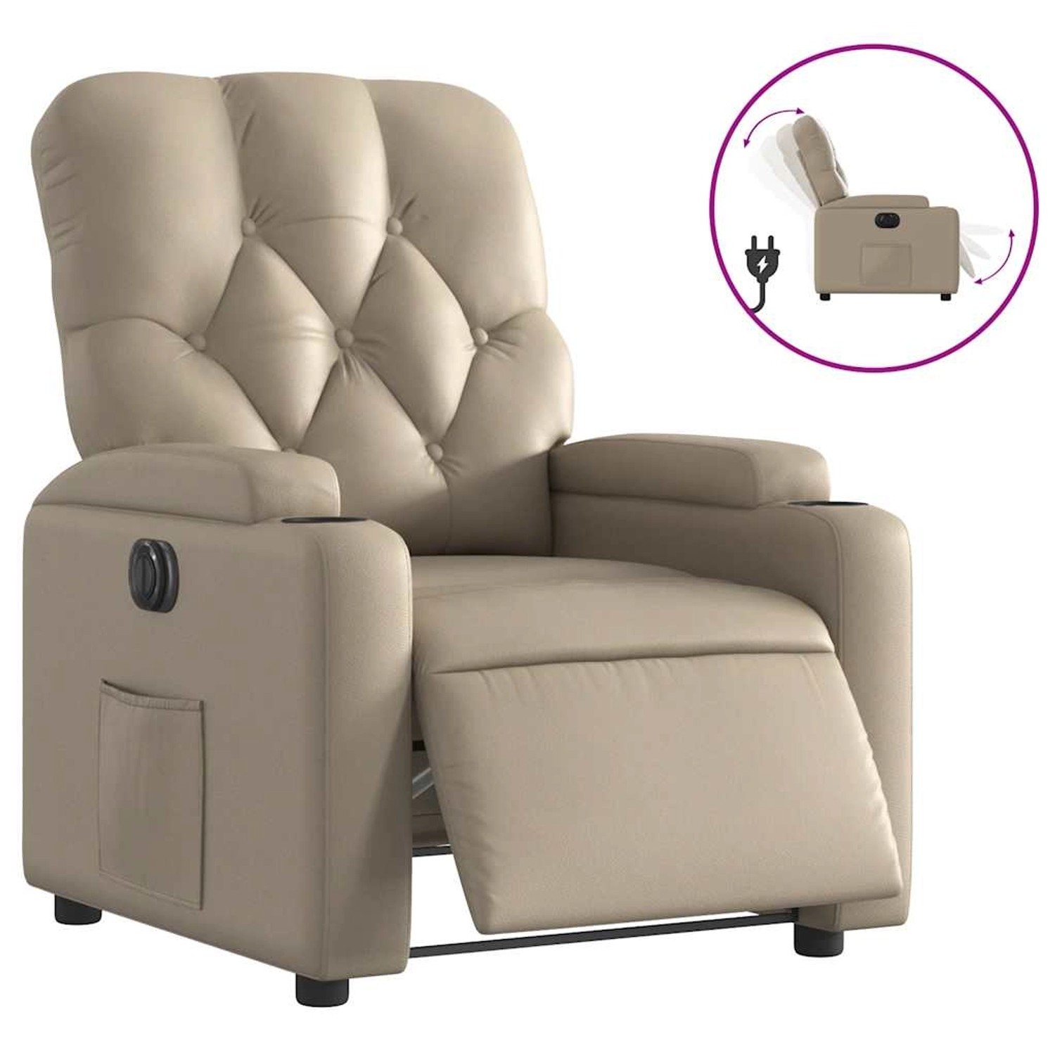 vidaXL Relaxsessel Elektrisch Cappuccino-Braun Kunstleder 3204764 günstig online kaufen