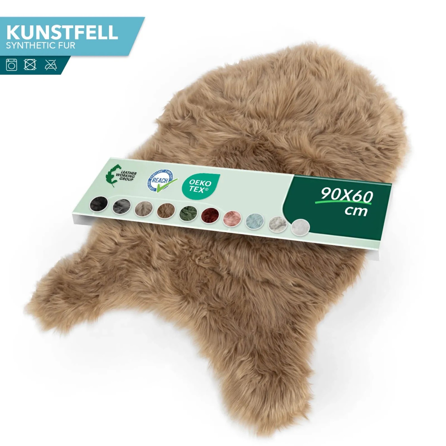 KARAT Kunstfell waschbar Nelly 90 x 60 cm Umber kaufen bei OBI