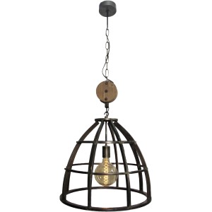 Pendelleuchte Century mit Drahtgestell in Eisenoptik, höhenverstellbar. Ideal als Blickfang im Wohnraum.