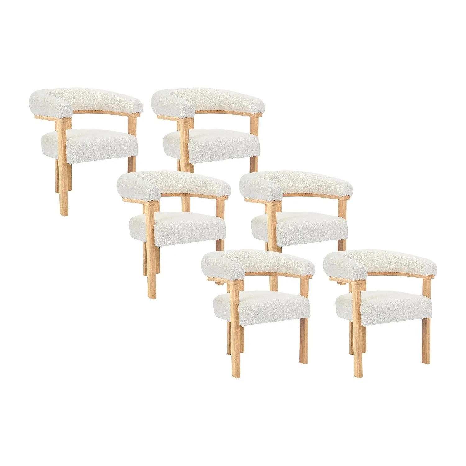 Vente-unique Stuhl Livelia Naturfarben Hell  Weiß 64 cm