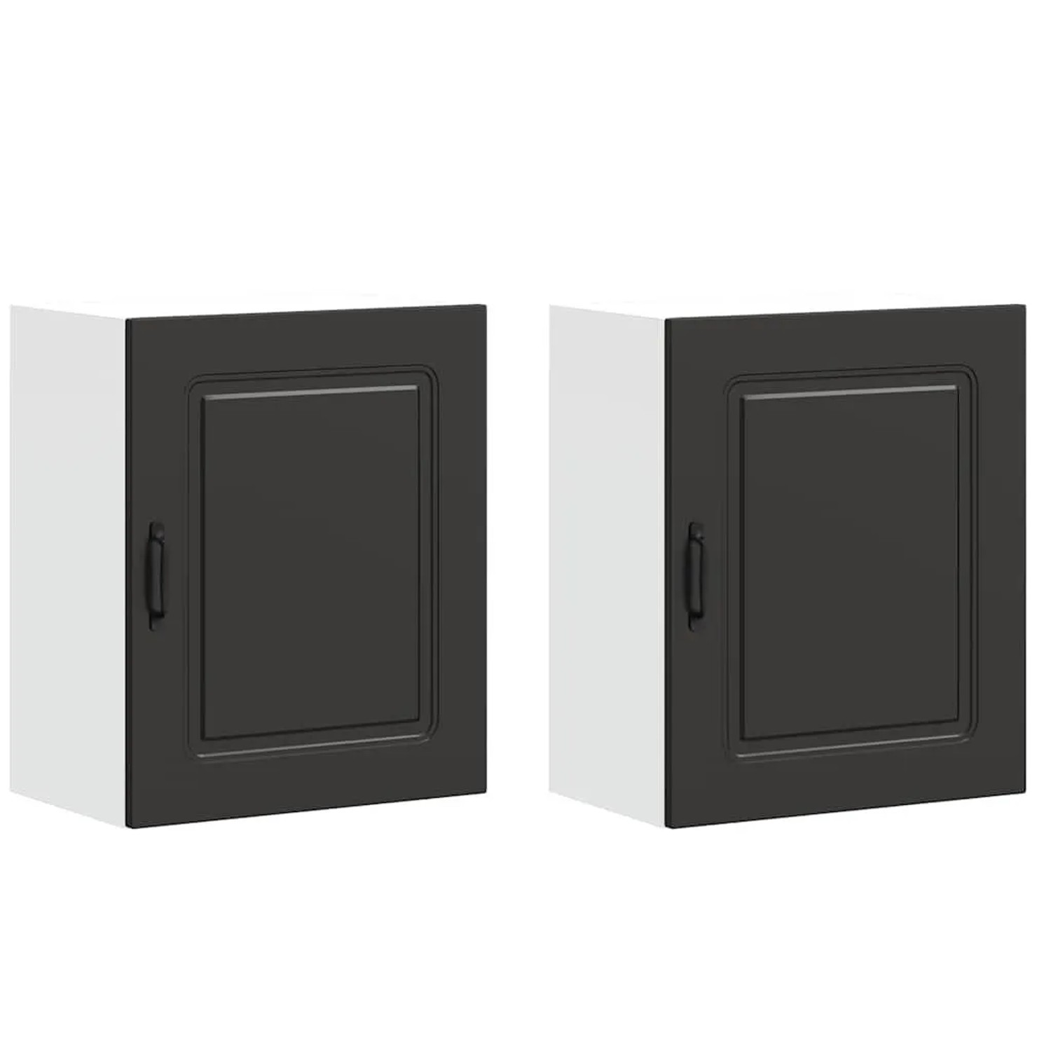 vidaXL Küchen-Hängeschränke 2 Stk Kalmar Schwarz Holzwerkstoff 853560