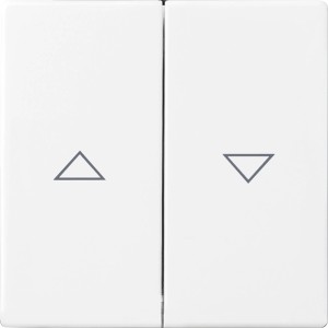 Busch-Jaeger Wippe Jalousie Future Linear studioweiß mit Pfeilen für Rollladensteuerung.