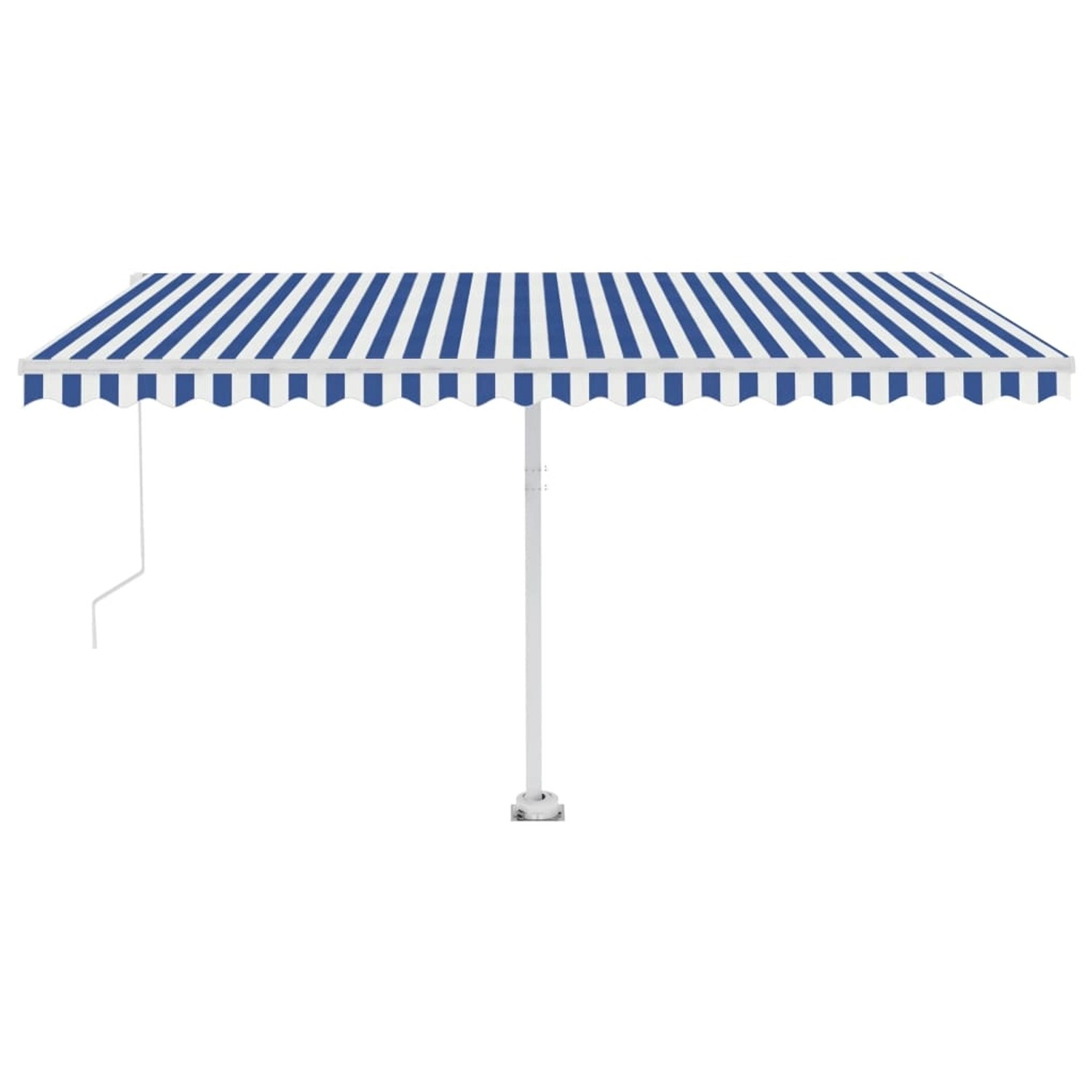 furnicato Standmarkise Manuell Einziehbar 400x350 cm Blau/Weiß