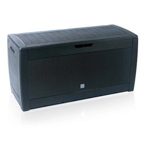 PROREGAL CAP N COOK Klappbare Gartenbox LxBxH 119 x 48 x 60 cm Kissenbox mit Deckel Haltegriffe und Rollen Flechtoptik Braun