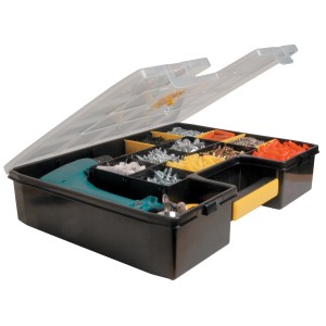 Stanley Sortmaster Organizer 1-94-745 mit transparentem Deckel und diversen Kleinteilen.
