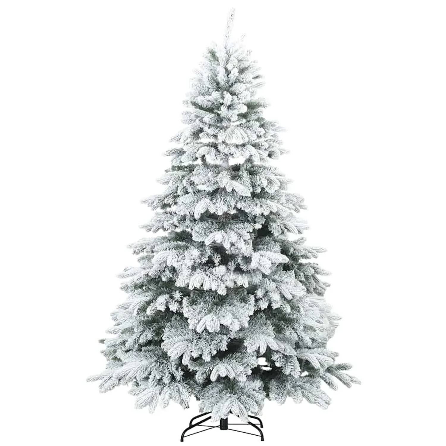 vidaXL Künstlicher Scharnier-Weihnachtsbaum Shneebedeckt Weiß 240 cm 42019320