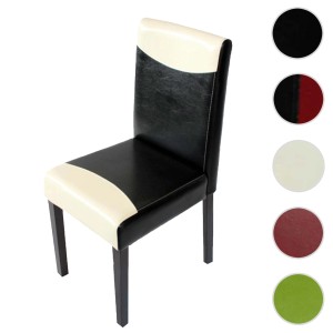 MCW Polsterstuhl Littau, schwarz-weiß mit dunklen Beinen. Esszimmerstuhl im modernen Design.