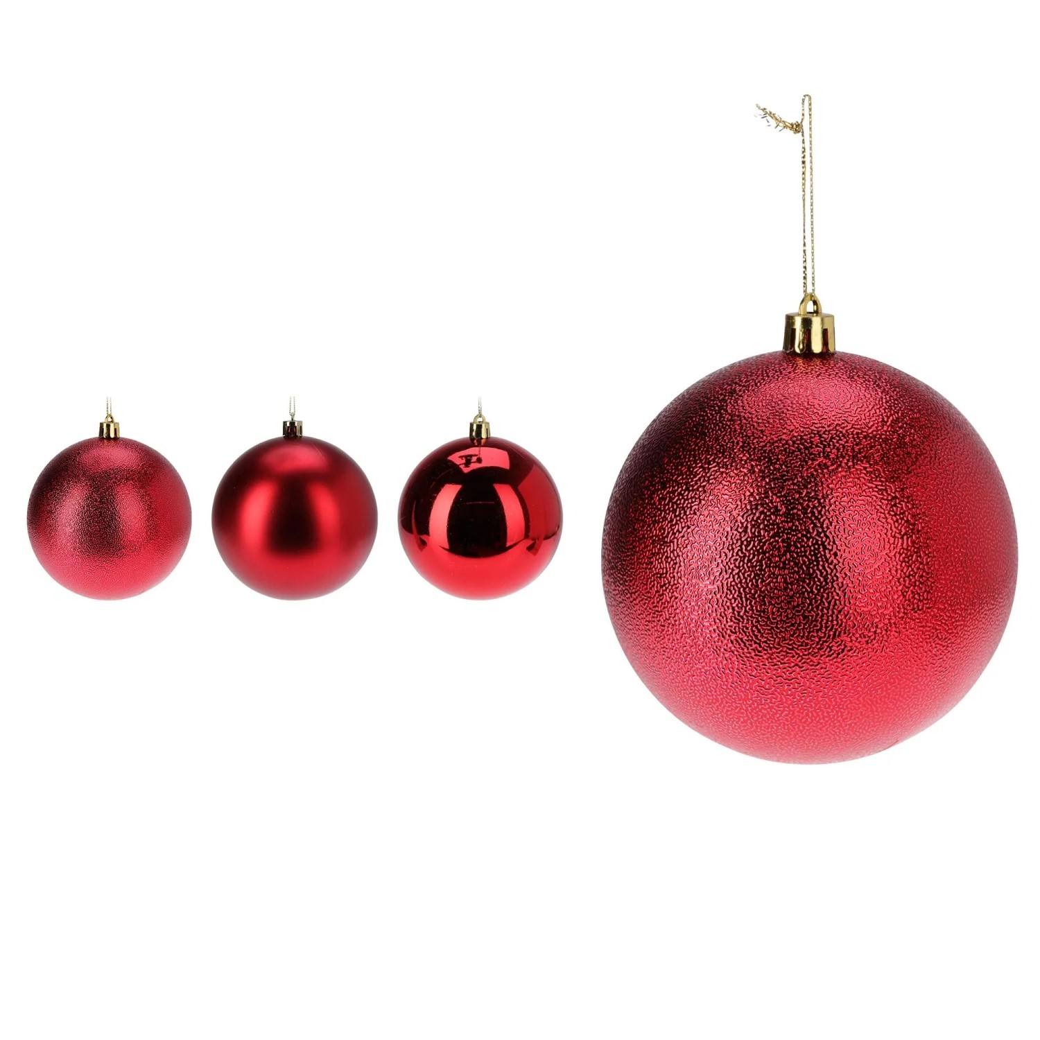 Weihnachtskugel 10 cm Rot 3-fach Sortiert