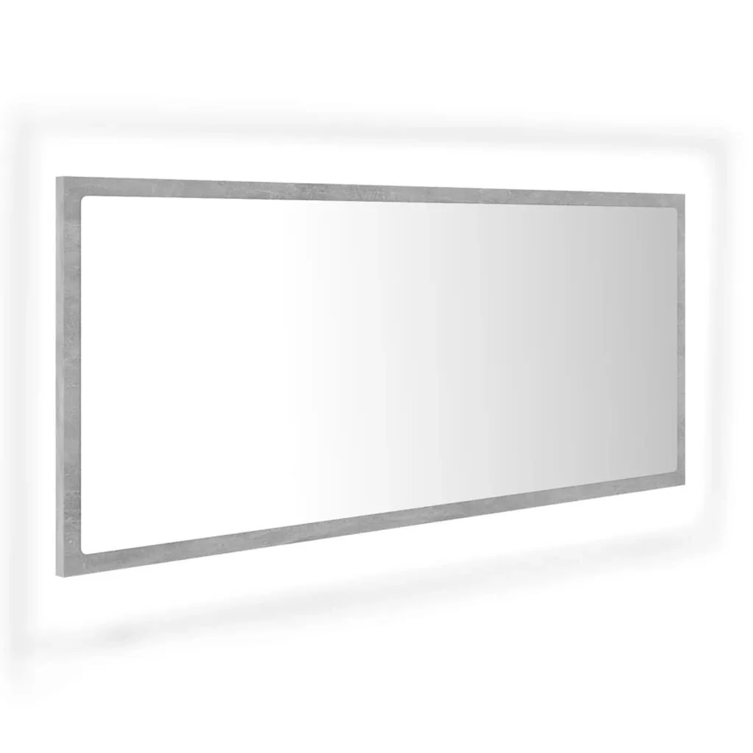 vidaXL LED-Badspiegel Betongrau 100x8,5x37 cm Acryl 804944