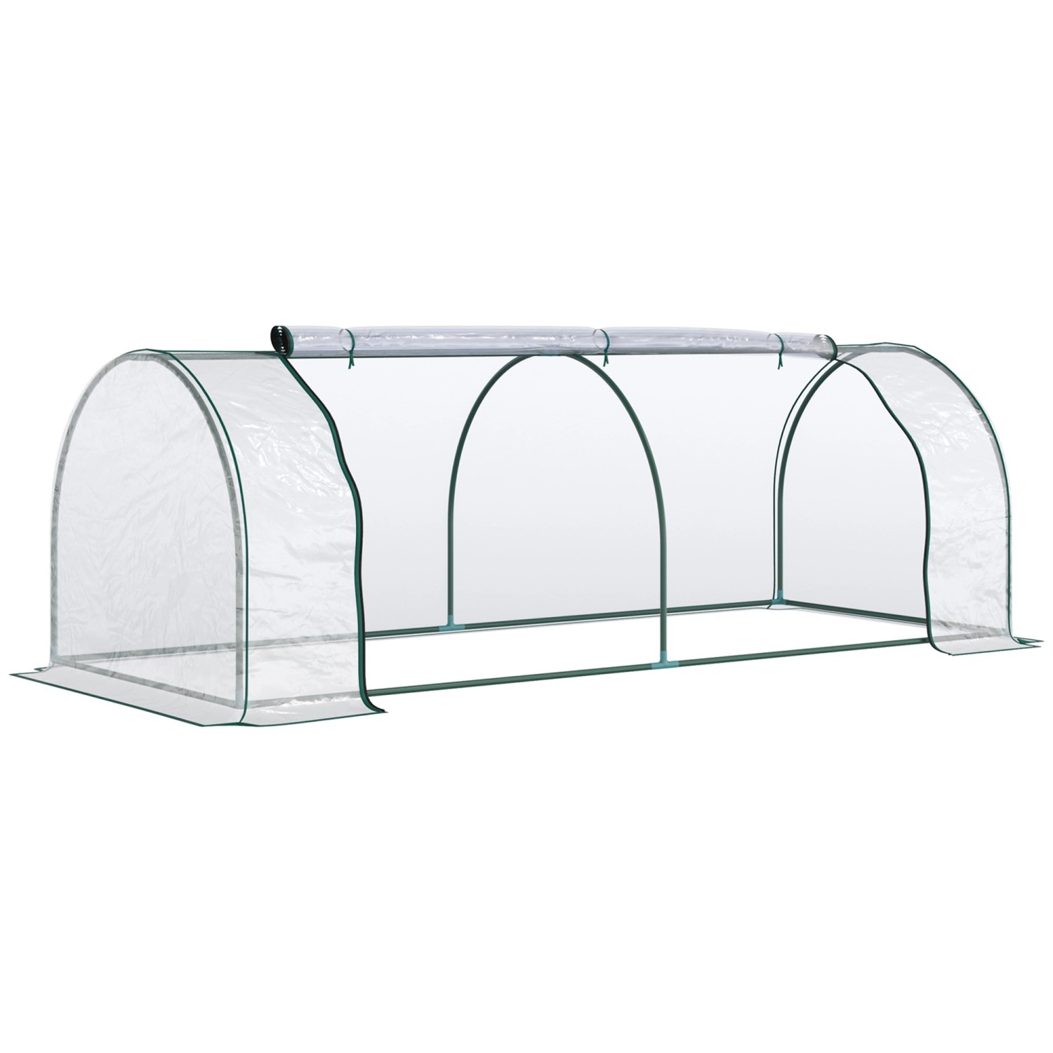 Outsunny Gewächshaus mit Tür aus Stahl 250 x 100 x 80 cm Transparent günstig online kaufen