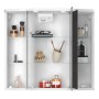 Weißer Jokey Spiegelschrank Doro 67 cm mit LED-Beleuchtung und Glasablagen.