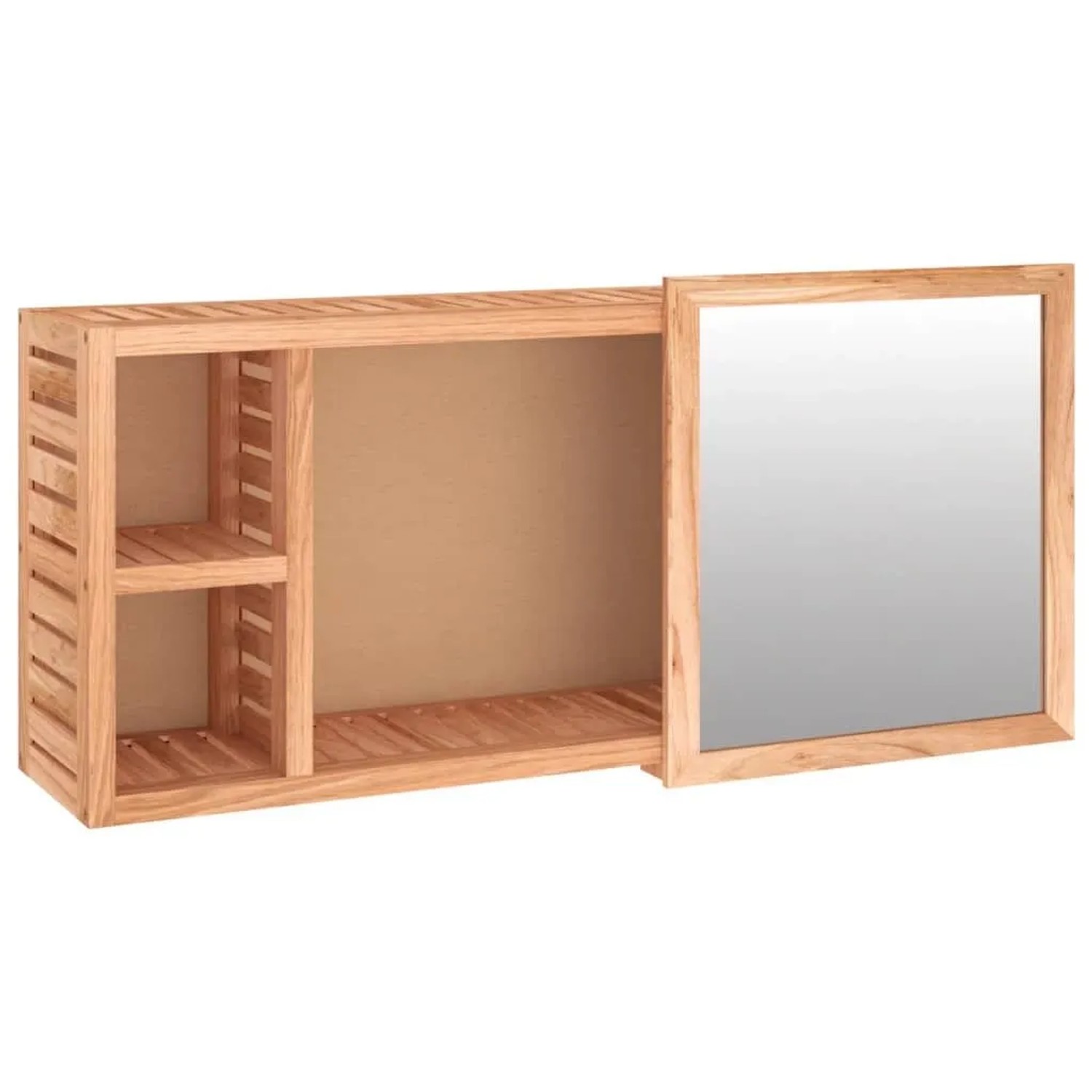 vidaXL Spiegelschrank 80x17x34 cm Massivholz Nussbaum 350368