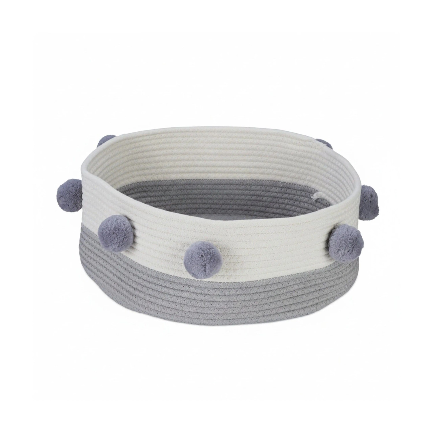 Relaxdays Katzenbett Baumwolle Grau Weiß Geflochten Waschbar 16,5 cm x 41 cm 0,8 kg