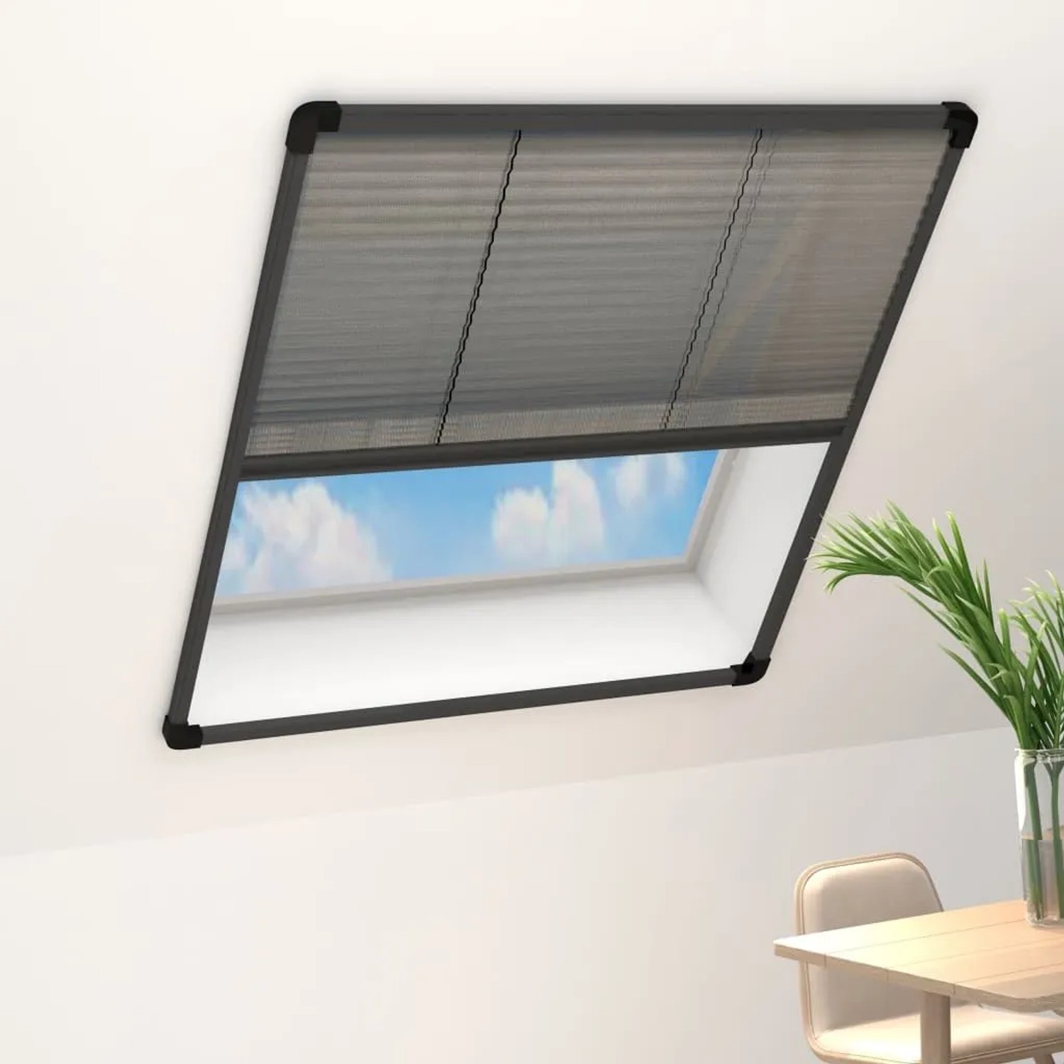 vidaXL Insektenschutz-Plissee für Fenster Aluminium Anthrazit 80x160cm 148668_2