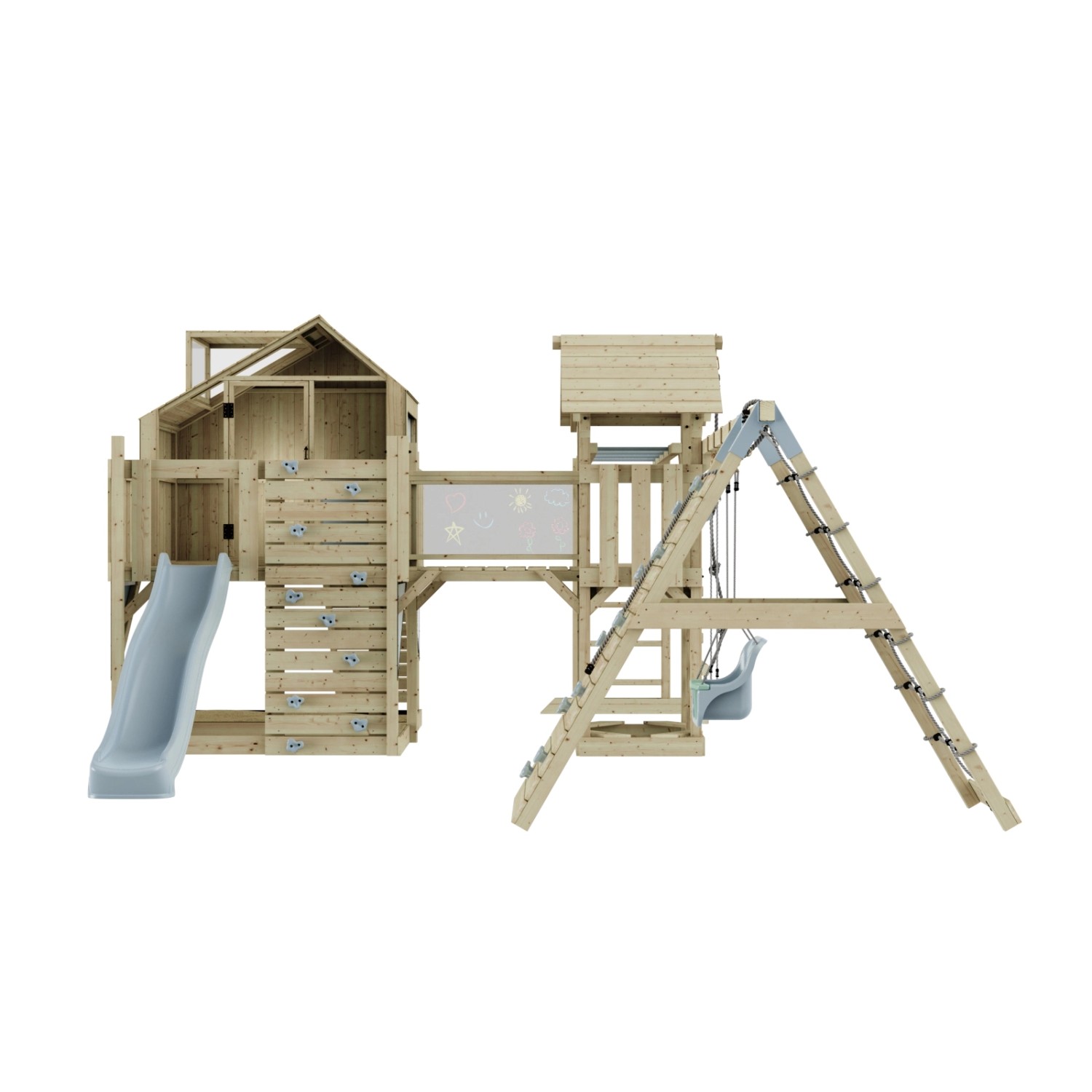 OutdoorToys Spielturm Milo mit Babyschaukel Eisblau günstig online kaufen