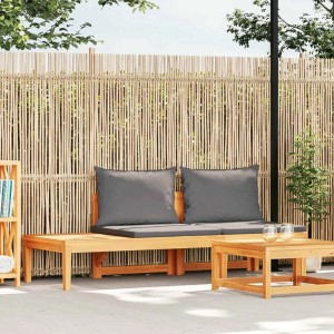 vidaXL Gartenbank mit Tisch & Dunkelgrauen Kissen Massivholz Akazie 316319