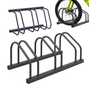 Relaxdays Fahrradständer Stahl Anthrazit für 3 Fahrräder Boden und Wandmontage 27 cm x 75 cm x 24 cm