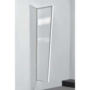 Gutta Seitenblende B1, klare Stegplatte mit weißem Rahmen, 200x60x45 cm, für Vordächer.