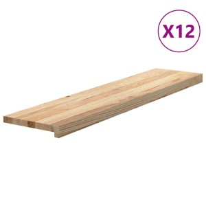 vidaXL Treppenstufen 12 Stk Unbehandelt 110x30x2 cm Massivholz Eiche 3282927