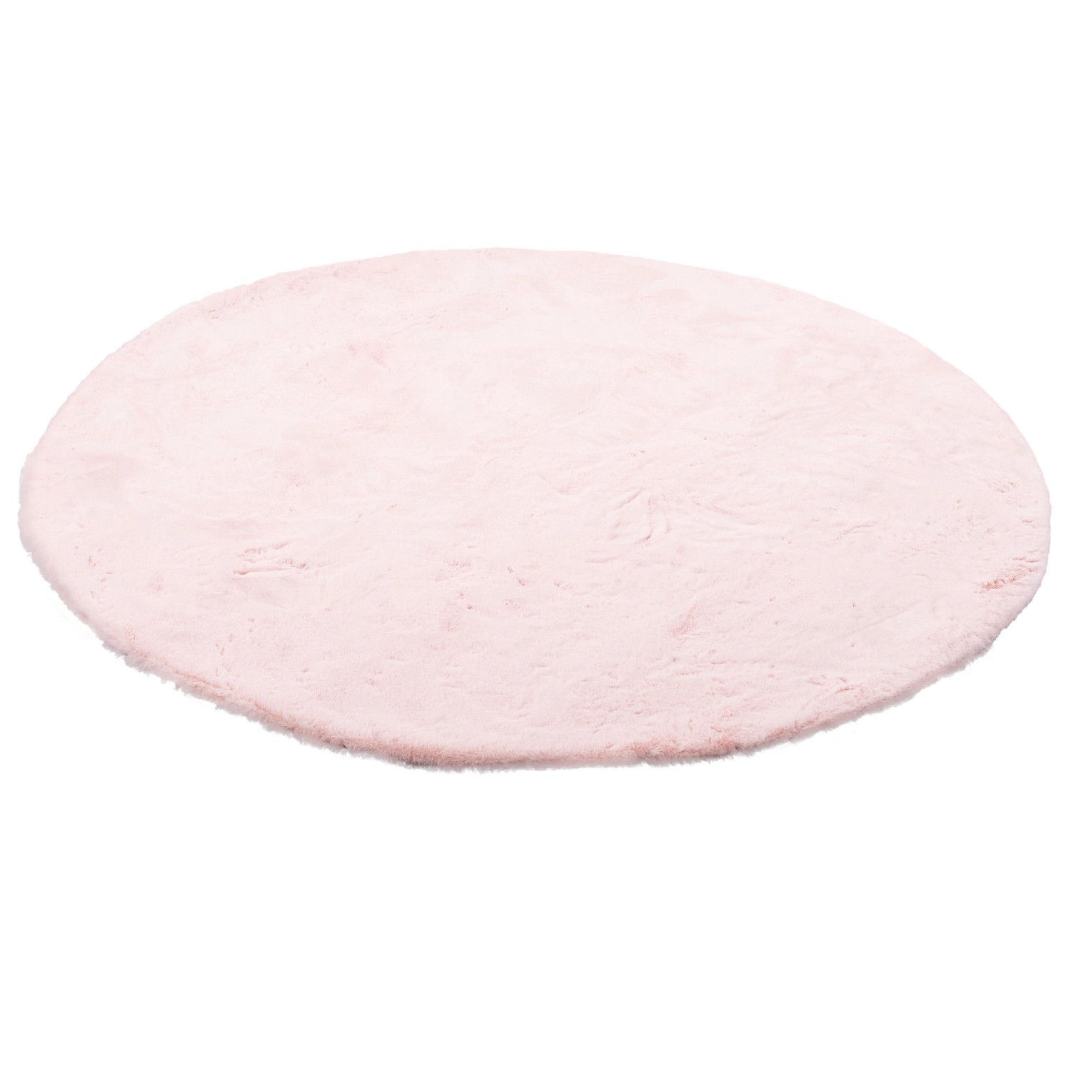 Pergamon Luxus Super Soft Fellteppich Plush Rund Rosa 80x80cm günstig online kaufen