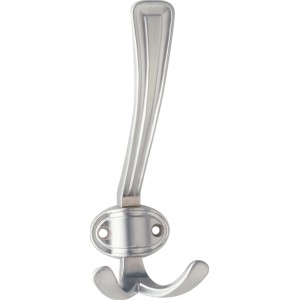 Wandhaken 1096, Chrom matt, aus Metall mit zwei Hakenarmen.