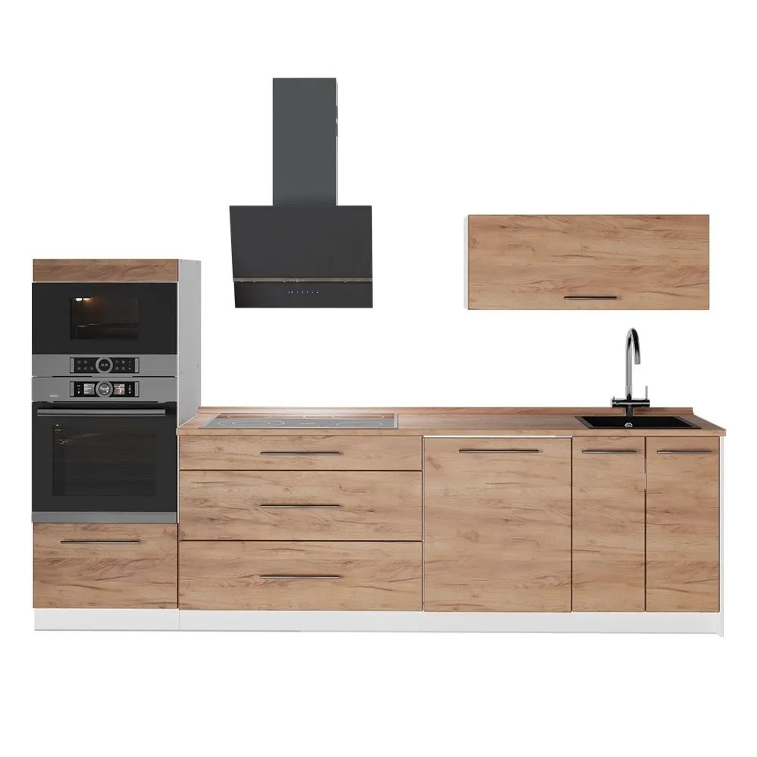 Vicco Küchenzeile Fame-Line Goldkraft Eiche 280 x 154 AP Eiche Art Nr 62967