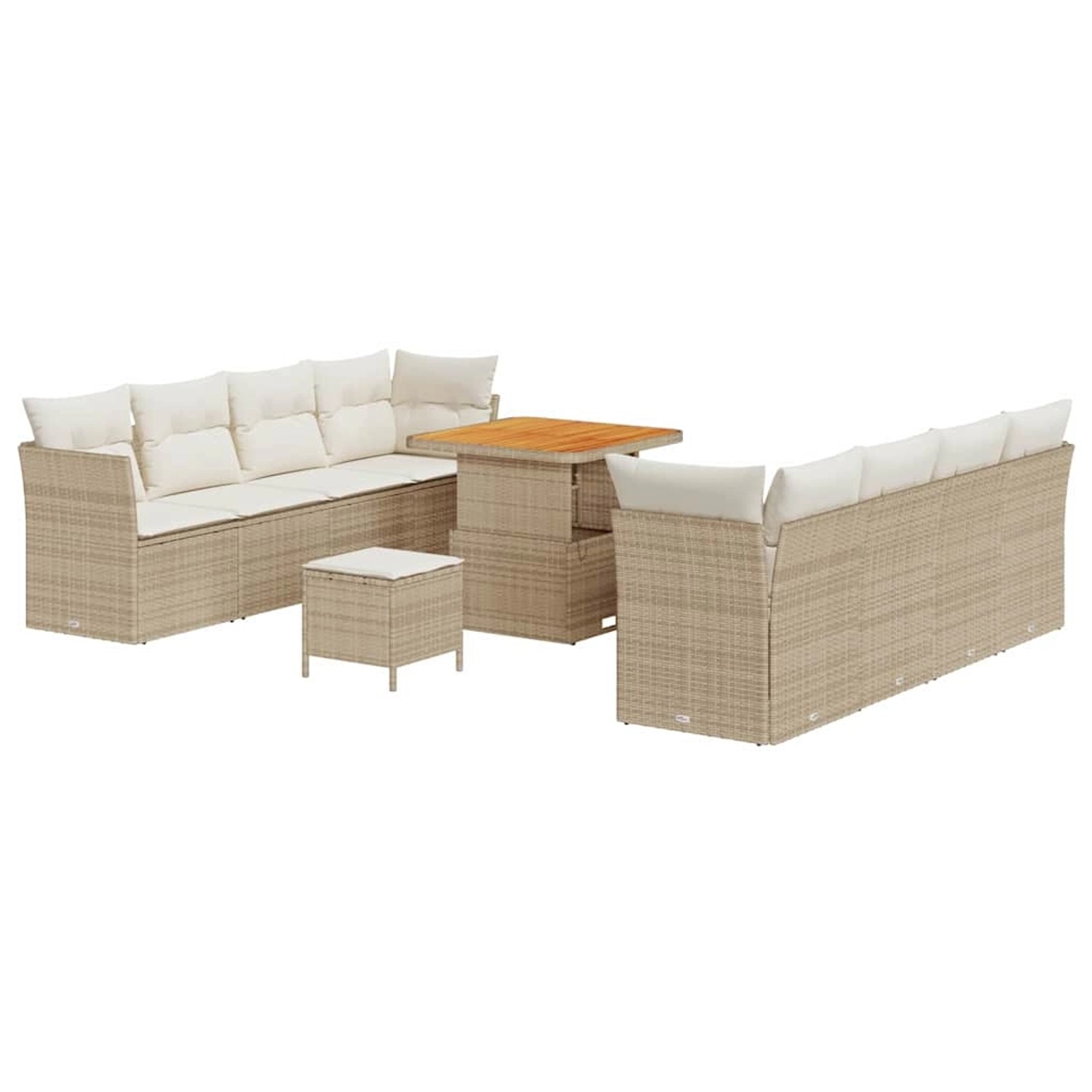 vidaXL Garten-Sofa-Set 11-Tlg Beige Poly Rattan 3361456 günstig online kaufen