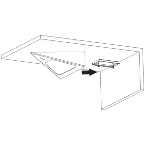 Montage einer dreieckigen LED Unterbauleuchte mit Sensor unter einem Schrank.