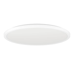 Weiße, runde Eglo LED-Deckenleuchte Rovito, 50 cm Durchmesser, aus Kunststoff.