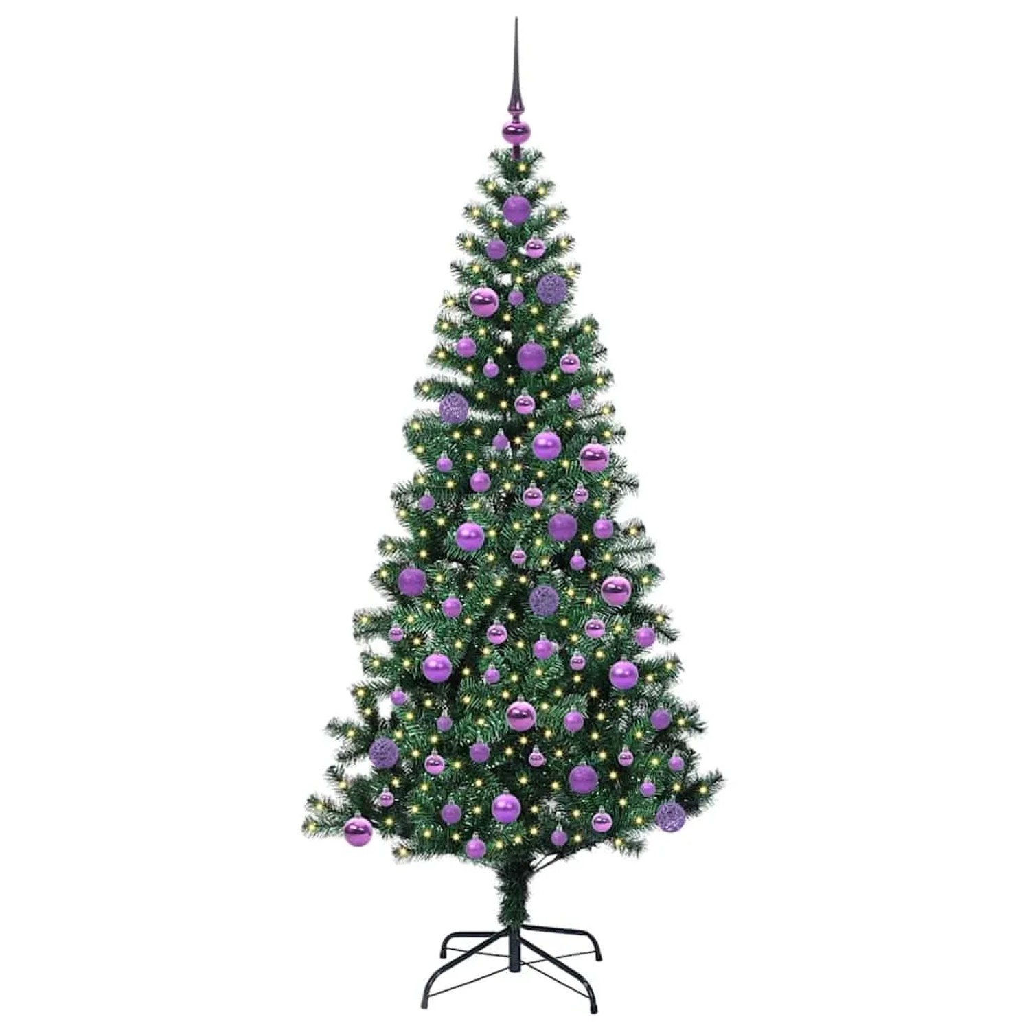 vidaXL Künstlicher Vorbeleuchteter Weihnachtsbaum Grün 180 cm 3396768