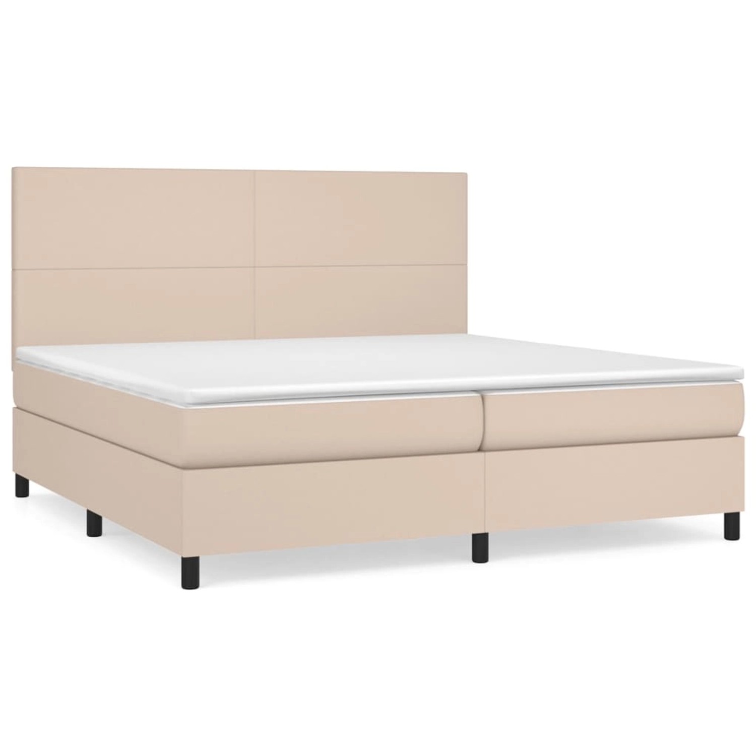 vidaXL Boxspringbett mit Matratze Cappuccino-Braun 200x200cm Kunstleder 314 günstig online kaufen