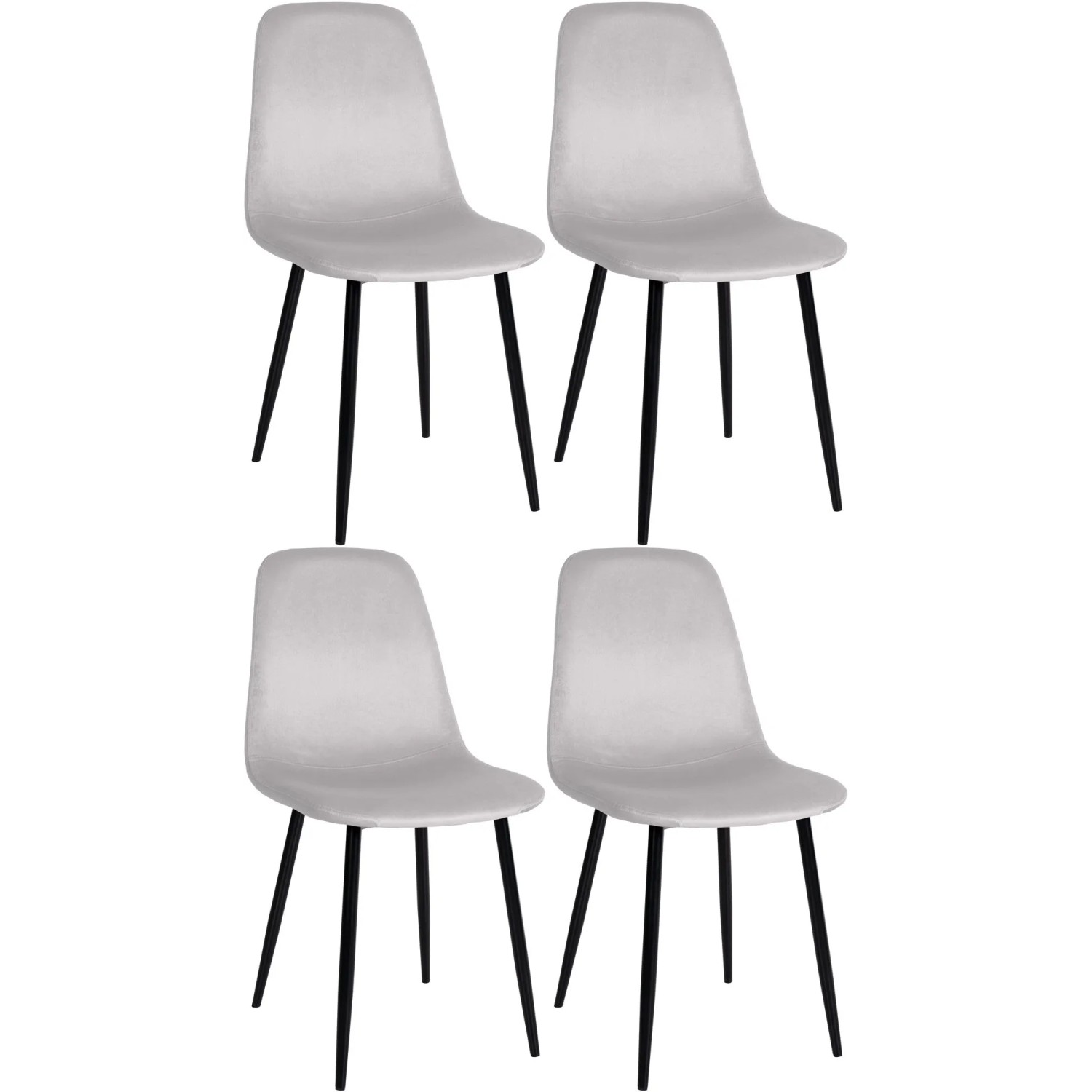 DELUKE Esszimmerstühle 4er Set MOVI Creme Samt Metall 88x44x51cm Strapazierfähig Küchenstühle Wohnzimmerstühle