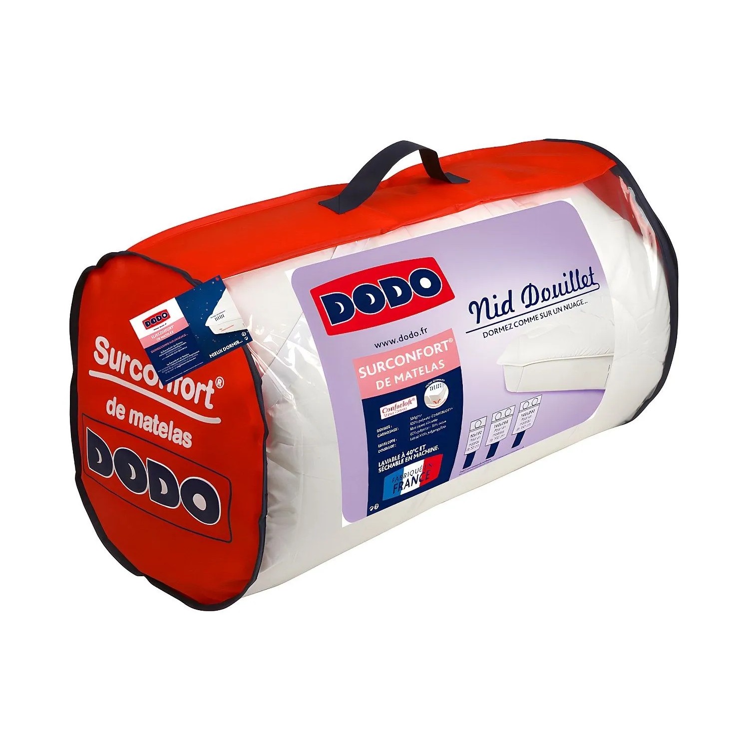 Vente-unique Topper Nid Douillet Weiß 190 cm