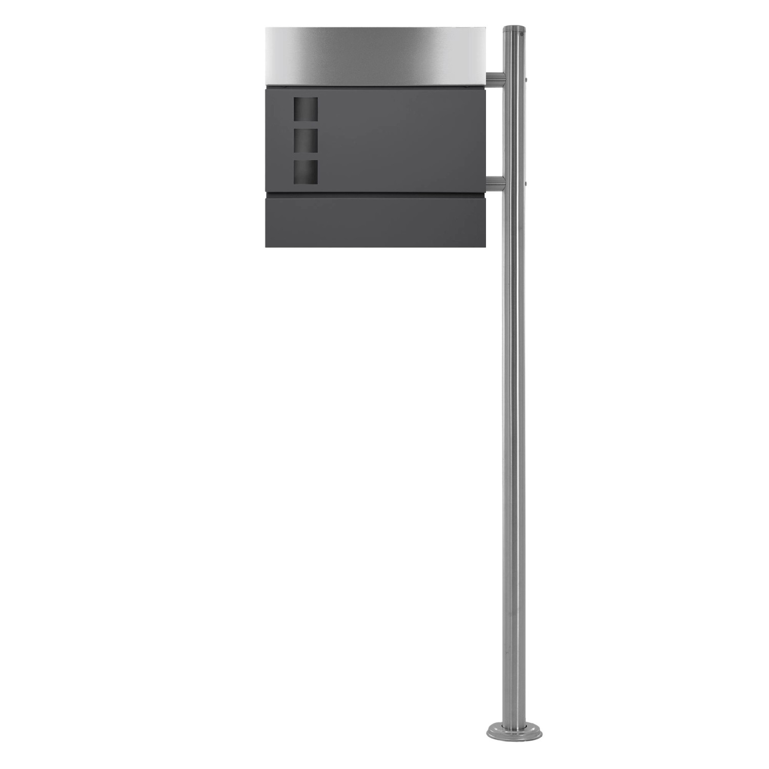 ECD Germany Standbriefkasten Anthrazit/Silber mit Zeitungsfach Standfuß Sil günstig online kaufen