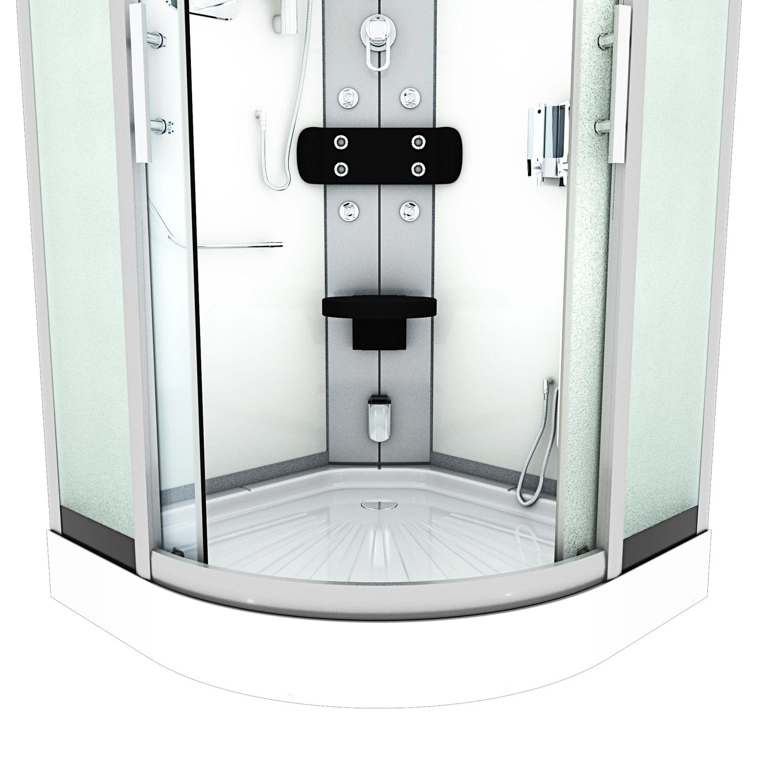 AcquaVapore Duschkabine 100x100 mit Regendusche, Handbrause und Massagedüsen.