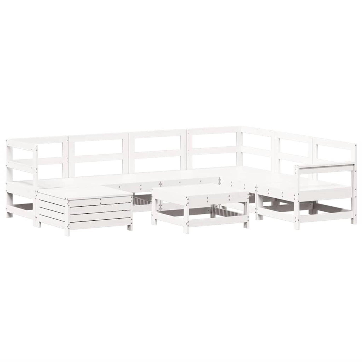 vidaXL 8-Tlg Garten-Sofagarnitur Weiß Massivholz Kiefer 3250597 günstig online kaufen