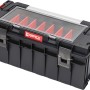 QBRICK Werkzeugkoffer PRO 600 Profi, schwarzer Werkzeugkasten mit transparentem Deckel.