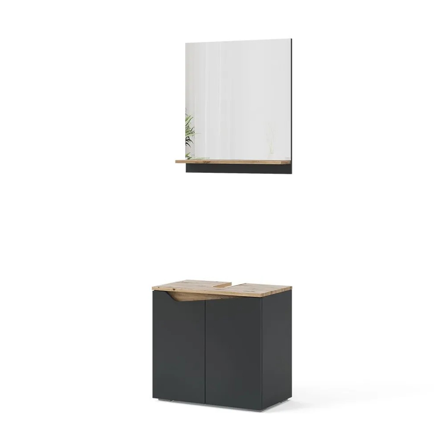Vicco Badmöbel-Set Marelle Anthrazit/Artisan-Eiche 60 x 58 2-teilig