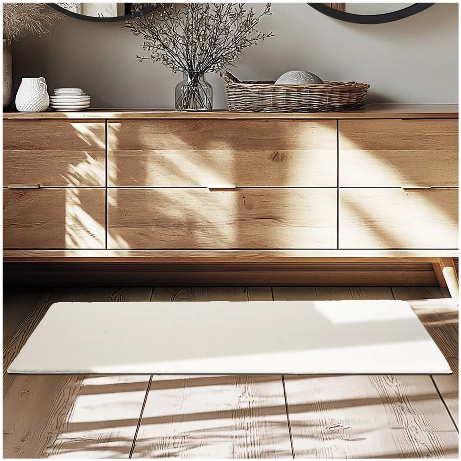Tectake Kurzflorteppich Soft Zone Verschiedene Größen und Farben Flauschige Oberfläche  1630 G M² Florgewicht 60 x 110 cm 60 x 110 x 1 50 cm Creme