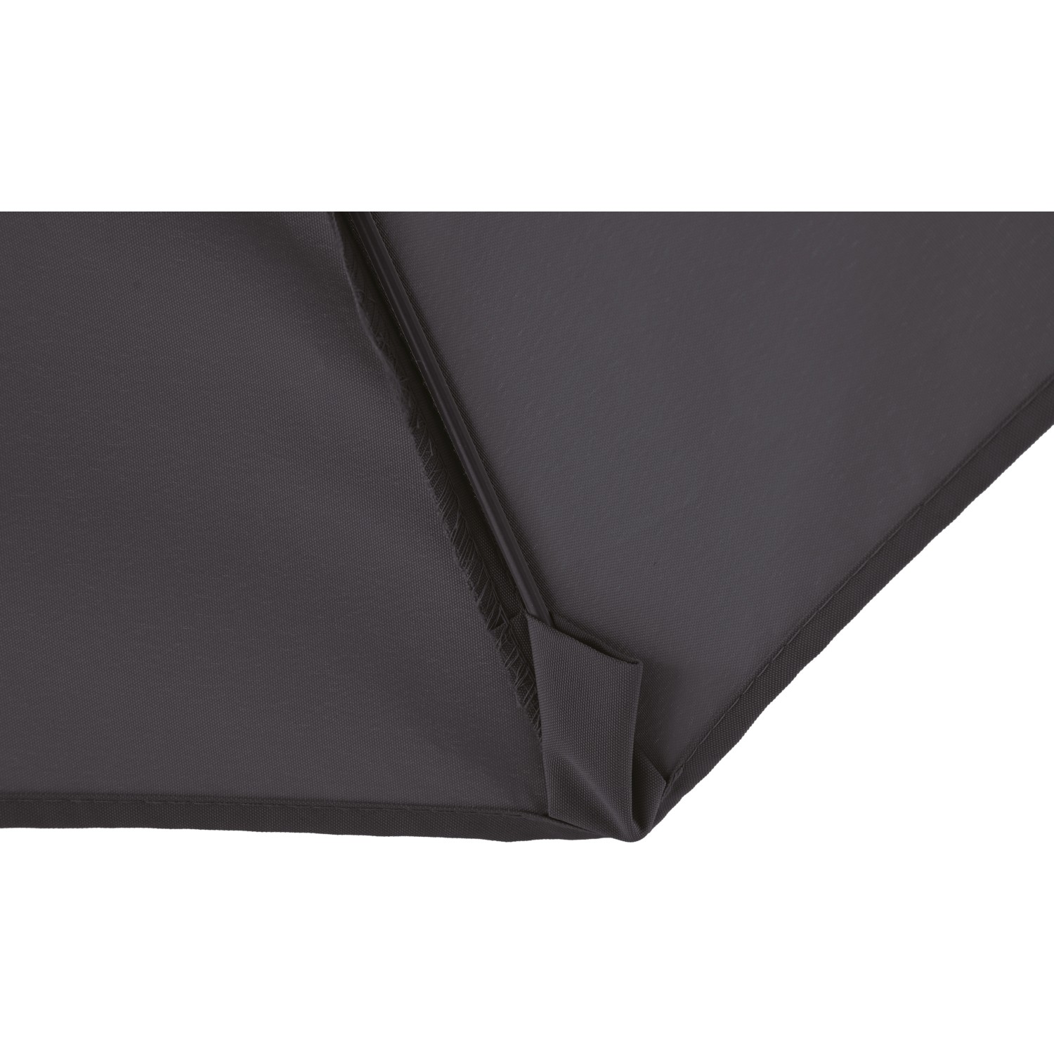 Detailaufnahme des anthrazitfarbenen Marktschirms (Ø 200 cm) mit Neigungsfunktion.