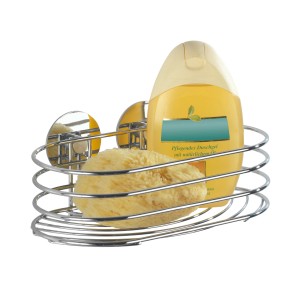 Wenko Wandablage Turbo-Loc Chrom, runde Duschablage zur Wandmontage ohne Bohren.