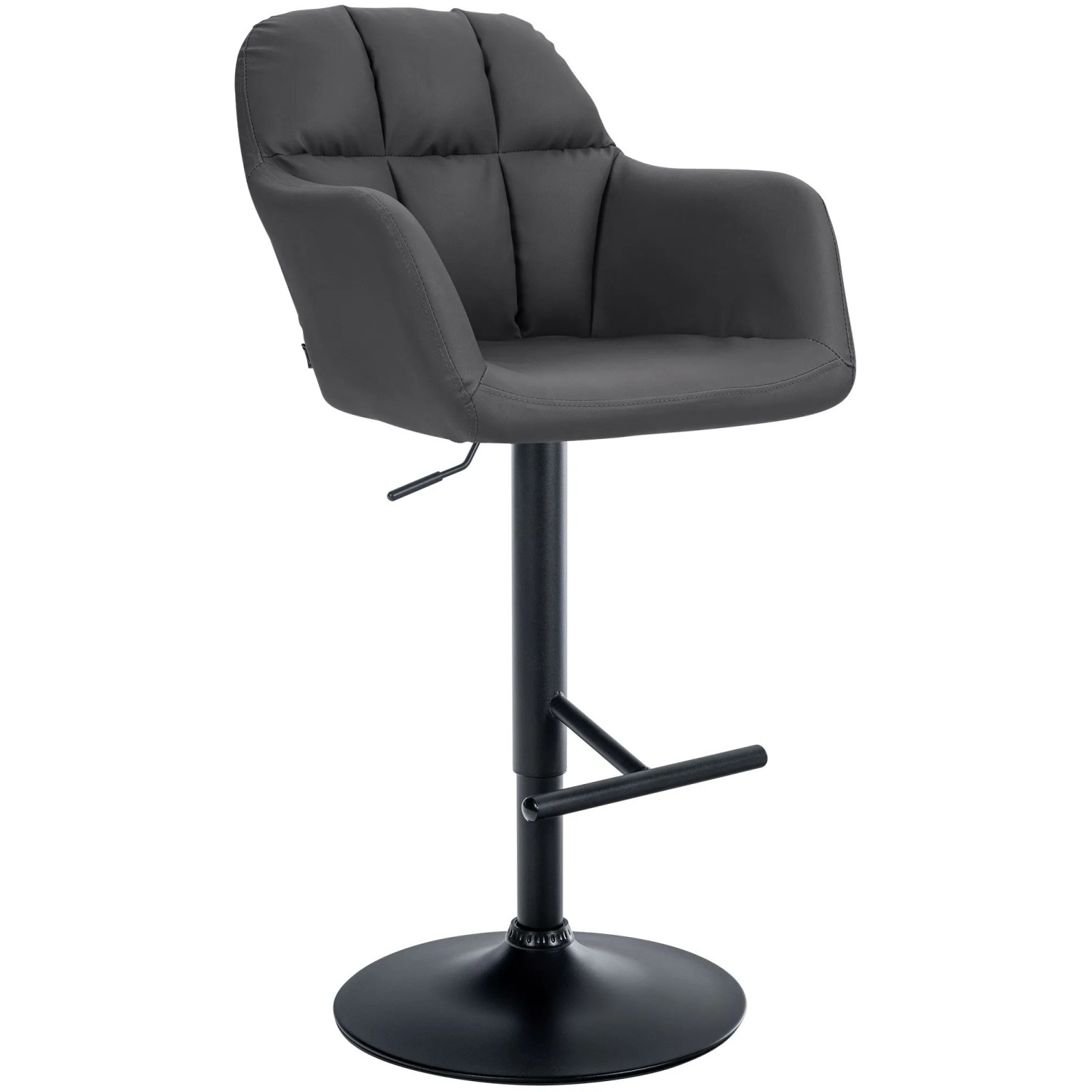 CLP Barhocker Natoma Kunstleder Metall Matt Schwarz/Schwarz