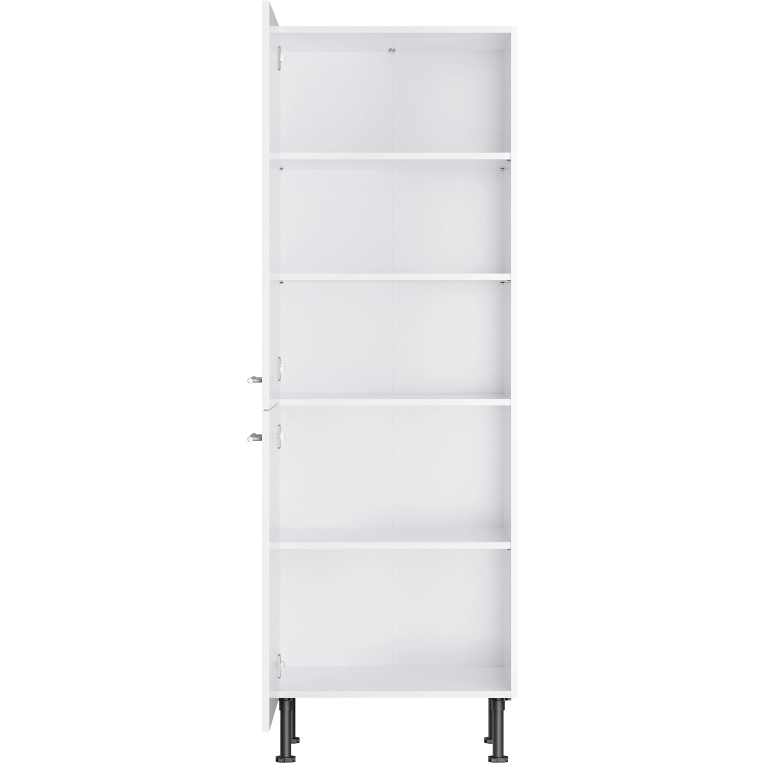 Weißer Optifit Midischrank Bengt932, 60 cm breit, mit Regalböden für Vorräte.