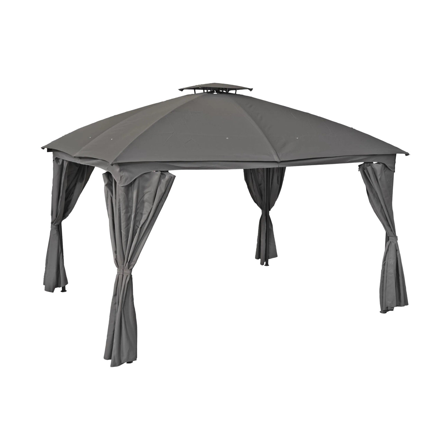 DELUKE Pavillon DUBLIN Schwarz Polyester Gartenpavillon Gartenlaube für Garten/Terrassen