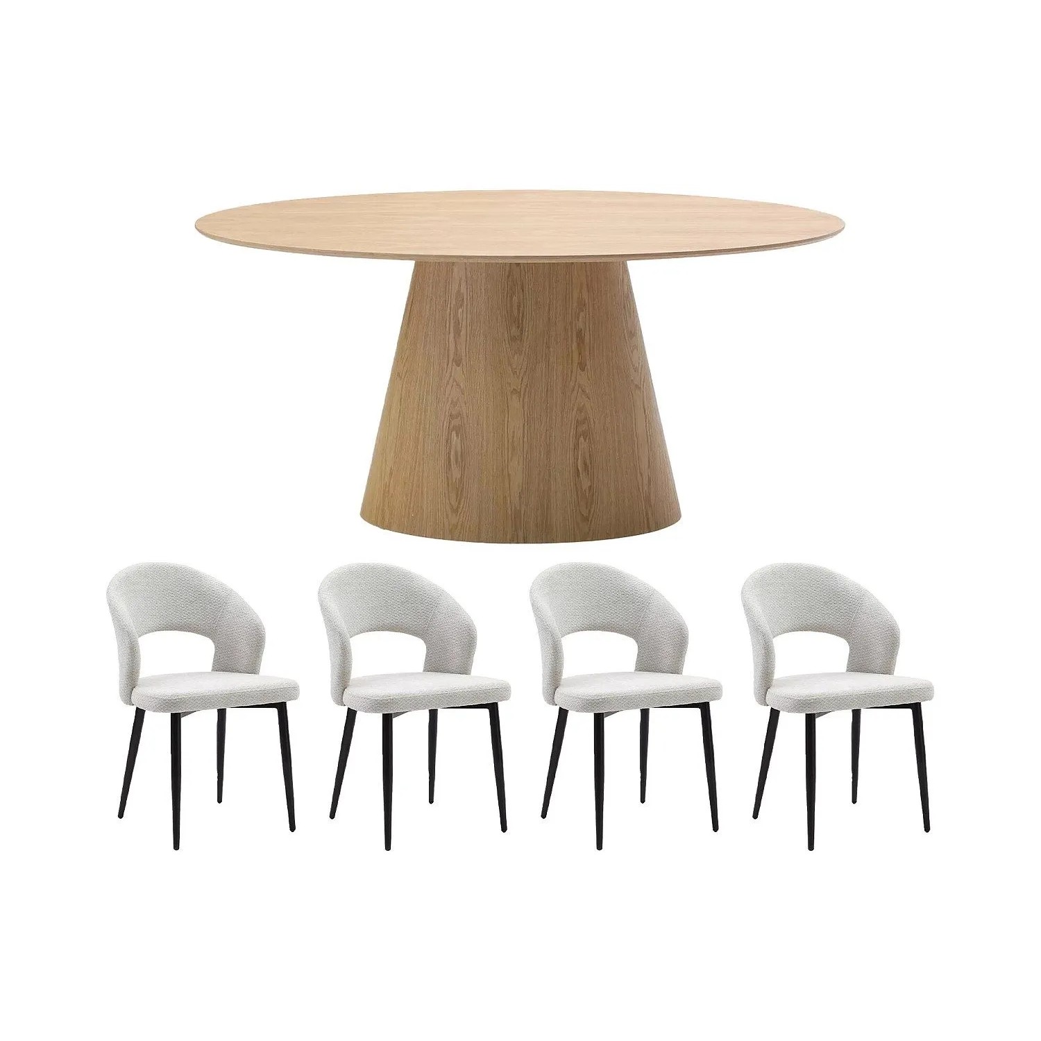 Vente-unique Essgruppe Antelada Naturfarben Hell 160 cm